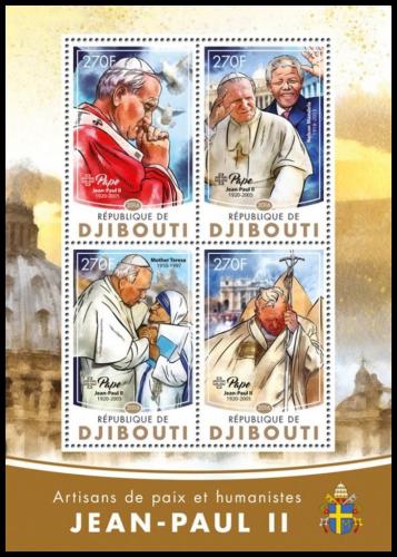 Potovn znmky Dibutsko 2016 Pape Jan Pavel II. Mi# 964-67 Kat 12 - zvtit obrzek