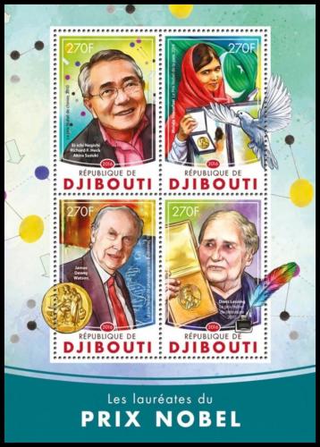 Potovn znmky Dibutsko 2016 Nositel Nobelovy ceny Mi# 984-87 Kat 12