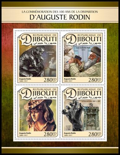 Potovn znmky Dibutsko 2017 Umn, Auguste Rodin Mi# 1518-21 Kat 11 - zvtit obrzek