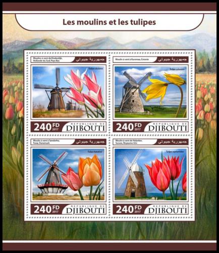 Potovn znmky Dibutsko 2017 Mlny a tulipny Mi# 1553-56 Kat 10 - zvtit obrzek