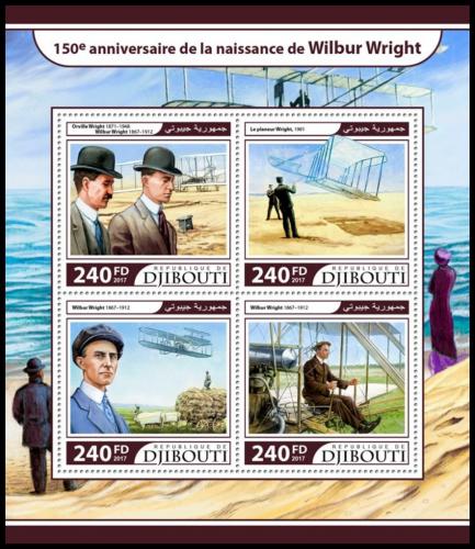 Poštovní známky Džibutsko 2017 Wilbur Wright Mi# 1608-11 Kat 10€