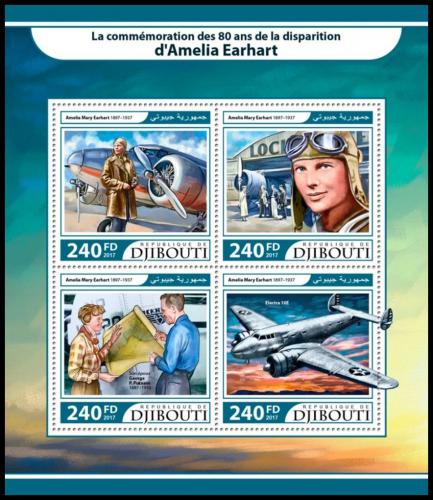 Potovn znmky Dibutsko 2017 Amelia Earhart Mi# 1613-16 Kat 10 - zvtit obrzek