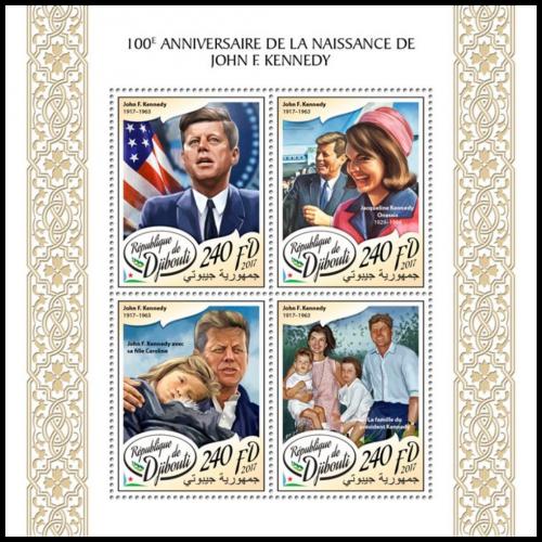 Potovn znmky Dibutsko 2017 Prezident John F. Kennedy Mi# 1826-29 Kat 10
