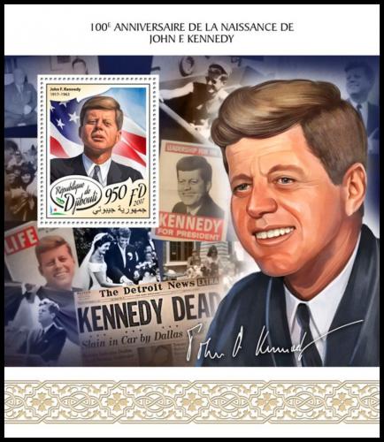 Potovn znmka Dibutsko 2017 Prezident John F. Kennedy Mi# Block 897 Kat 10 - zvtit obrzek