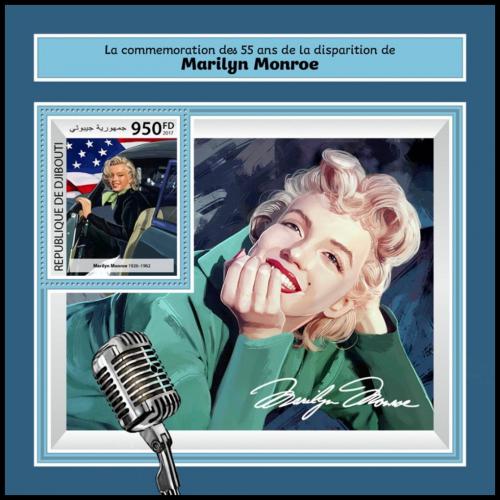 Poštovní známka Džibutsko 2017 Marilyn Monroe Mi# Block 972 Kat 10€