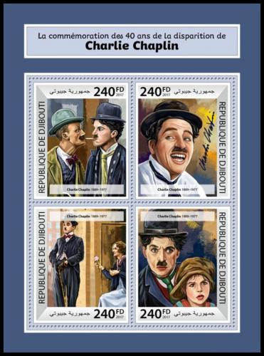 Poštovní známky Džibutsko 2017 Charlie Chaplin Mi# 1906-09 Kat 10€