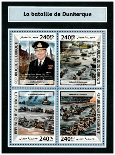 Poštovní známky Džibutsko 2017 Bitva u Dunkerque Mi# 1931-34 Kat 10€
