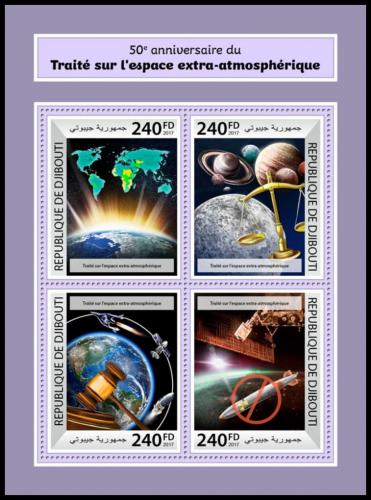 Poštovní známky Džibutsko 2017 Kosmická smlouva, 50. výroèí Mi# 1936-39 Kat 10€
