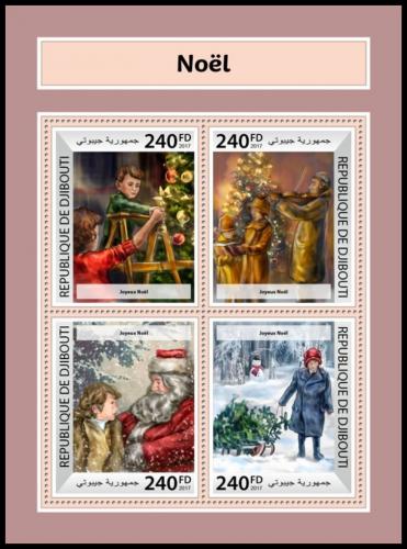 Poštovní známky Džibutsko 2017 Vánoce Mi# 1941-44 Kat 10€