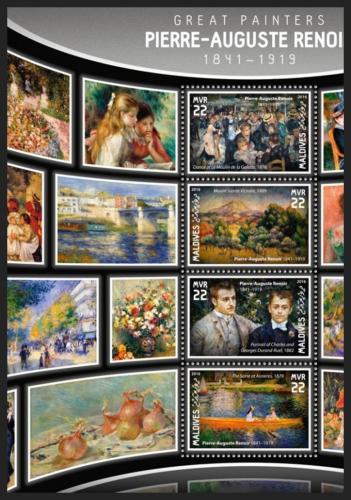 Poštovní známky Maledivy 2016 Umìní, Pierre-Auguste Renoir Mi# 6235-38 Kat 11€