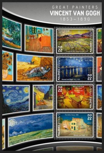 Poštovní známky Maledivy 2016 Umìní, Vincent van Gogh Mi# 6245-48 Kat 11€
