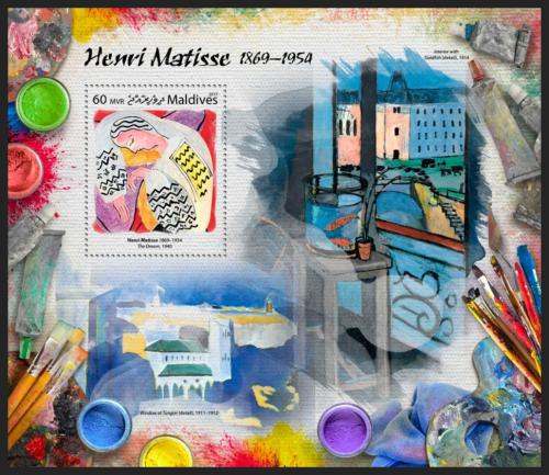 Potovn znmka Maledivy 2017 Umn, Henri Matisse Mi# Block 1057 Kat 7.50 - zvtit obrzek