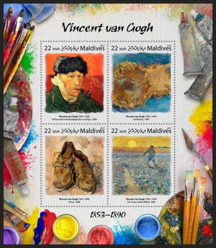 Poštovní známky Maledivy 2017 Umìní, Vincent van Gogh Mi# 6983-86 Kat 11€