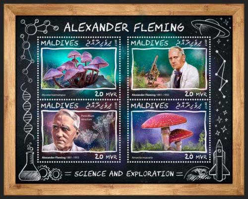 Poštovní známky Maledivy 2017 Alexander Fleming Mi# 7053-56 Kat 10€