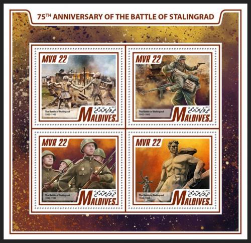 Potovn znmky Maledivy 2017 Bitva u Stalingradu Mi# 7158-61 Kat 11