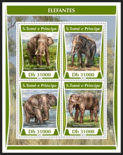 Poštovní známky Svatý Tomáš 2017 Sloni Mi# 7244-47 Kat 12€