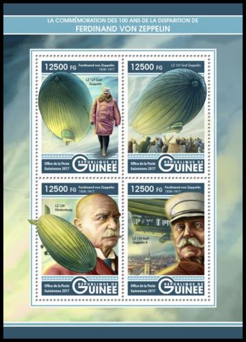 Poštovní známky Guinea 2017 Ferdinand von Zeppelin Mi# 12336-39 Kat 20€