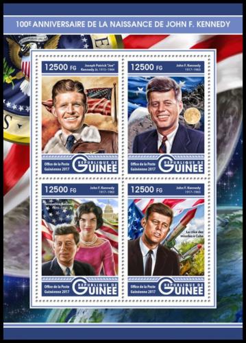 Potovn znmky Guinea 2017 Prezident John F. Kennedy Mi# 12381-84 Kat 20 - zvtit obrzek
