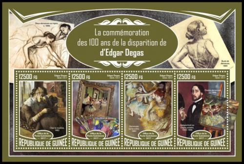 Poštovní známky Guinea 2017 Umìní, Edgar Degas Mi# 12441-44 Kat 20€