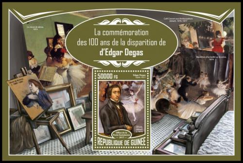 Poštovní známka Guinea 2017 Umìní, Edgar Degas Mi# Block 2784 Kat 20€