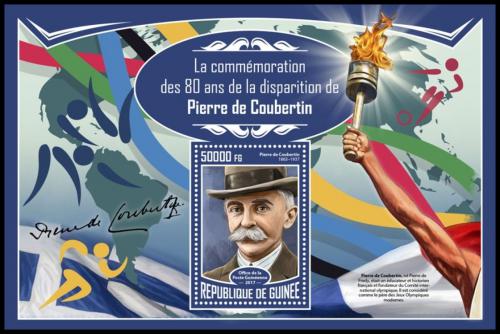 Potovn znmka Guinea 2017 Pierre de Coubertin Mi# Block 2787 Kat 20