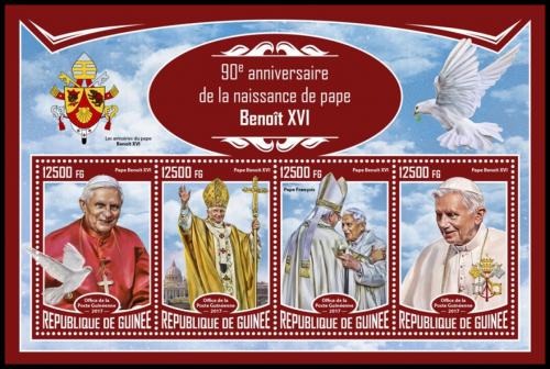 Potovn znmky Guinea 2017 Pape Benedikt XVI. Mi# 12471-74 Kat 20 - zvtit obrzek