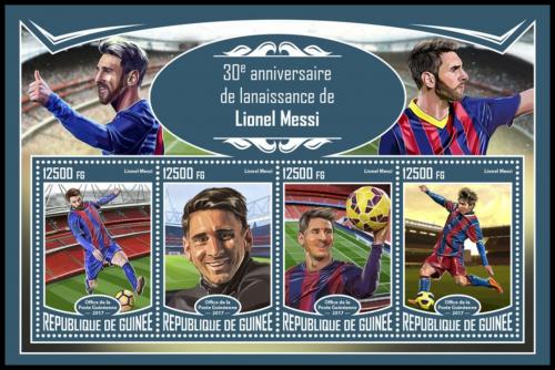Potovn znmky Guinea 2017 Lionel Messi, fotbal Mi# 12506-09 Kat 20