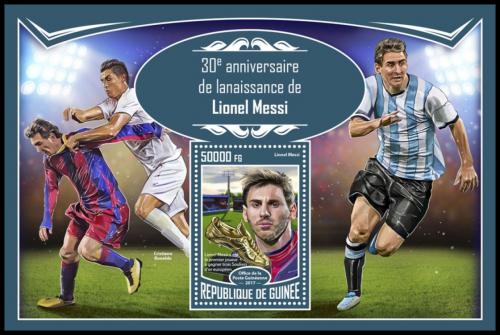 Potovn znmka Guinea 2017 Lionel Messi, fotbal Mi# Block 2797 Kat 20