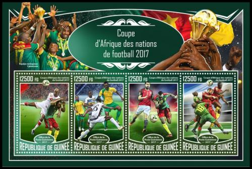 Potovn znmky Guinea 2017 Africk pohr ve fotbale Mi# 12511-14 Kat 20