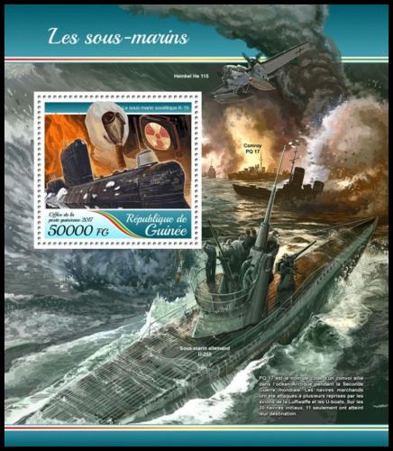 Potovn znmka Guinea 2017 Ponorky Mi# Block 2818 Kat 20