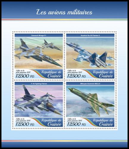 Potovn znmky Guinea 2017 Vojensk letadla Mi# 12630-33 Kat 20 - zvtit obrzek