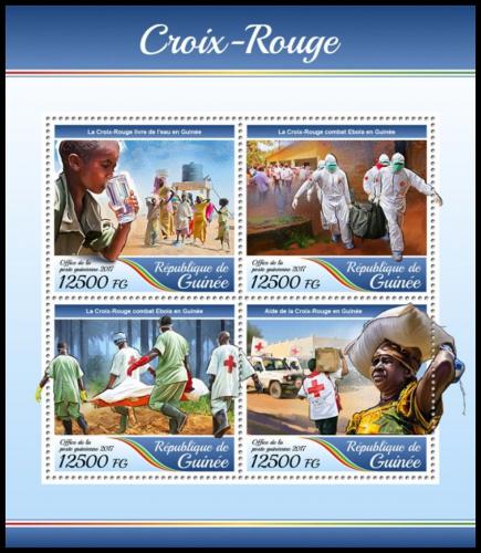 Potovn znmky Guinea 2017 erven k Mi# 12645-48 Kat 20 - zvtit obrzek