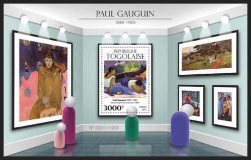 Potovn znmka Togo 2015 Umn, Paul Gauguin Mi# Block 1253 Kat 12 - zvtit obrzek