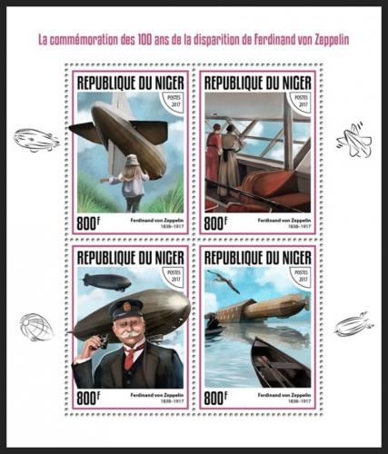Poštovní známky Niger 2017 Ferdinand von Zeppelin Mi# 5152-55 Kat 13€