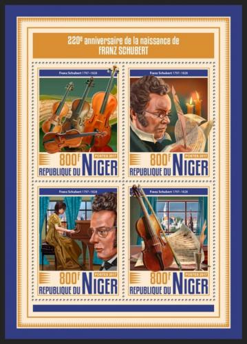 Potovn znmky Niger 2017 Franz Schubert Mi# 5306-09 Kat 13