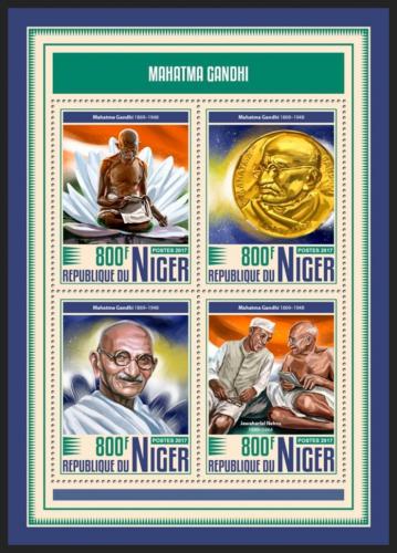 Poštovní známky Niger 2017 Mahátma Gándhí Mi# 5321-24 Kat 13€