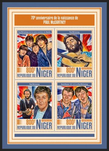 Poštovní známky Niger 2017 Paul Mc Cartney, The Beatles Mi# 5341-44 Kat 13€