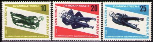 Potovn znmky DDR 1966 MS v jzd na sanch Mi# 1156-58