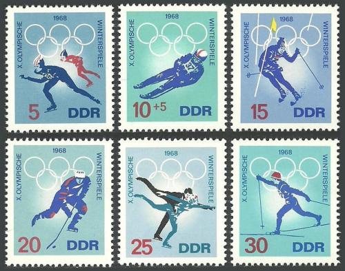 Poštovní známky DDR 1968 ZOH Grenoble Mi# 1335-40