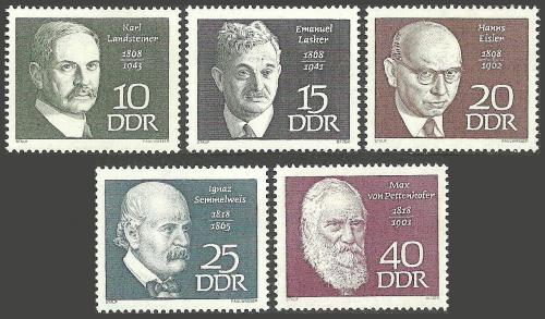 Poštovní známky DDR 1968 Osobnosti Mi# 1386-90