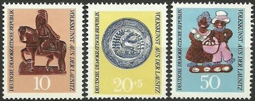 Poštovní známky DDR 1969 Lužické lidové umìní Mi# 1521-23