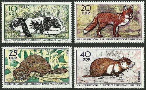 Poštovní známky DDR 1969 Mezinárodní aukce kožešin v Lipsku Mi# 1541-44