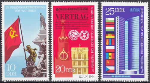 Poštovní známky DDR 1970 Osvobození, 25. výroèí Mi# 1569-71