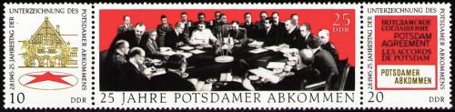 Poštovní známky DDR 1970 Postupimská dohoda, 25. výroèí Mi# 1598-1600