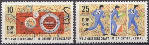 Poštovní známky DDR 1970 MS v orientaèním bìhu Mi# 1605-06