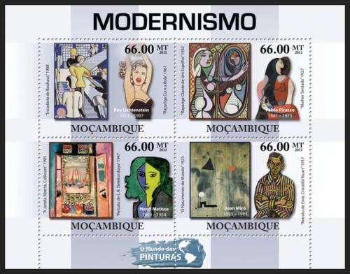 Potovn znmky Mosambik 2011 Umn, modernismus Mi# 5225-28 Kat 15 - zvtit obrzek