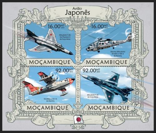 Potovn znmky Mosambik 2013 Japonsk letadla Mi# 6334-37 Kat 13