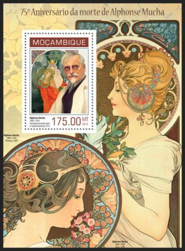 Poštovní známka Mosambik 2014 Umìní, Alfons Mucha Mi# Block 870 Kat 10€