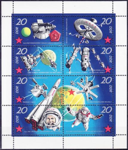 Poštovní známky DDR 1971 První let do vesmíru, 10. výroèí Mi# 1636-43