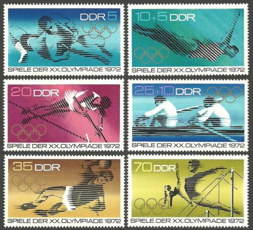 Poštovní známky DDR 1972 LOH Mnichov Mi# 1753-58